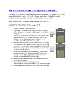 Ink Level Reset for HP Cartidges HP21 and HP22