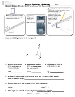 Sec 2.3 Geometry – Dilations