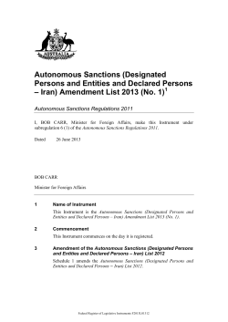 Autonomous Sanctions (Designated Persons and Entities and
