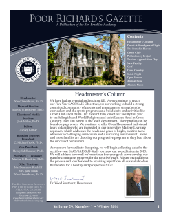 poor richard`s gazette - The Ben Franklin Academy