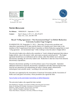 sent a letter - Association of American Universities