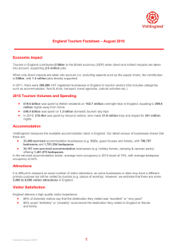 England Tourism Factsheet