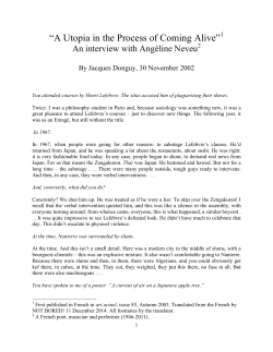 &ldquo;A Utopia in the Process of Coming Alive&rdquo;