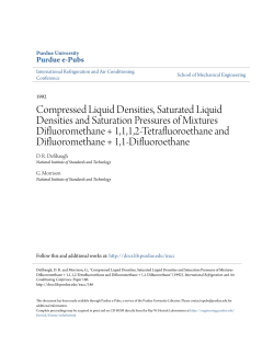 Compressed Liquid Densities, Saturated Liquid - Purdue e-Pubs