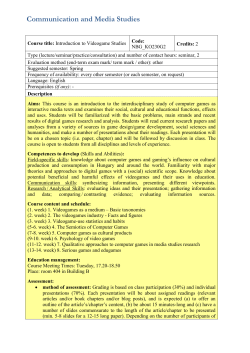 Communication and Media Studies