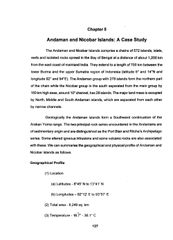 Andaman and Nicobar Islands: A Case Study