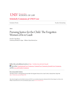 Pursuing Justice for the Child: The Forgotten Women of In re Gault