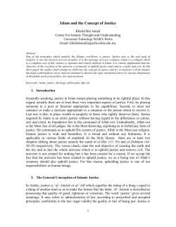 Islam and the Concept of Justice - Jurnal Intelek