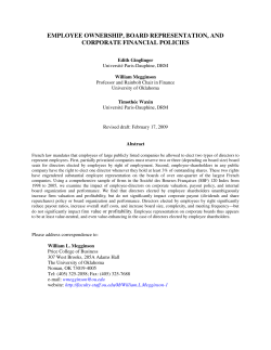 Employee Ownership, Board Representation, and Corporate