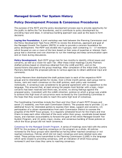 Managed Growth Tier System History Policy Development Process