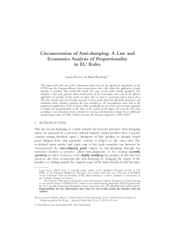 Circumvention of Anti-dumping: A Law and Economics Analysis of