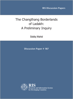 The Changthang Borderlands of Ladakh: A Preliminary Inquiry