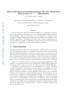 Miura-Reciprocal transformations for two integrable