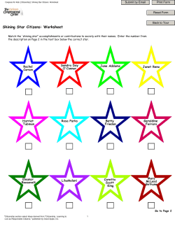 Congress for Kids: [Citizenship]: Shining Star Citizens: Worksheet