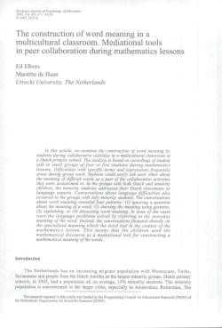 The construction of word meaning in a multicultural classroom