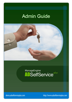 ManageEngine Self Service Passsord : Admin Guide