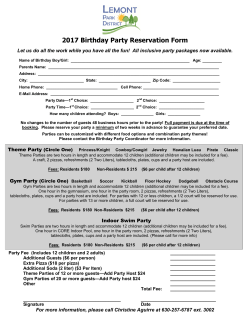 Theme/Gym/Indoor Swim Birthday Party
