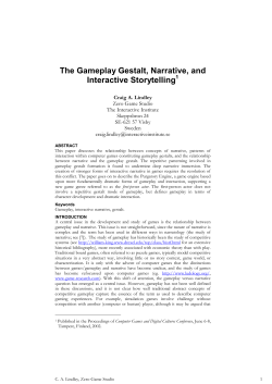 The Gameplay Gestalt, Narrative, and Interactive