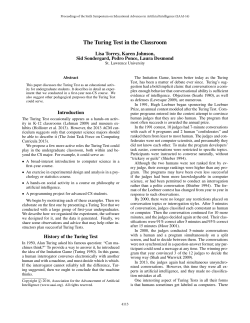 The Turing Test in the Classroom - Association for the Advancement