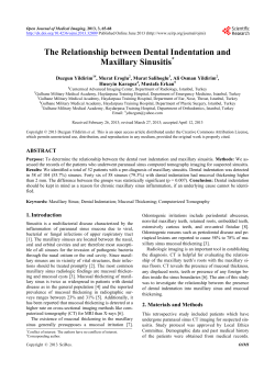 The Relationship between Dental Indentation and Maxillary Sinusitis