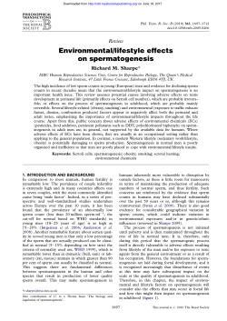 Environmental/lifestyle effects on spermatogenesis