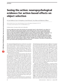 Riddoch (2003) Seeing the action. Neuropsychological evidence for