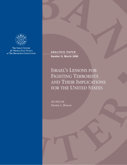 ISRAEL`S LESSONS FOR FIGHTING TERRORISTS AND THEIR