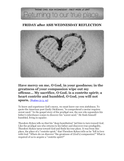 FRIDAY after ASH WEDNESDAY REFLECTION Have mercy on me