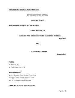 Page 1 of 20 REPUBLIC OF TRINIDAD AND TOBAGO IN THE