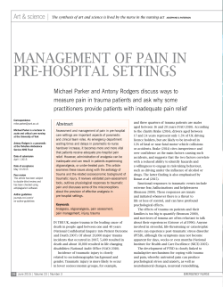 management of pain in pre-hospital settings