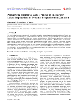 Prokaryotic Horizontal Gene Transfer in Freshwater Lakes