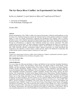 The Syr Darya River Conflict: An Experimental Case Study