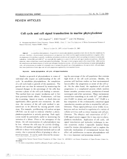 Cell cycle and cell signal transduction in marine phytelankton