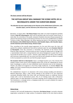 the hotusa group will manage the iconic hotel de la reconquista