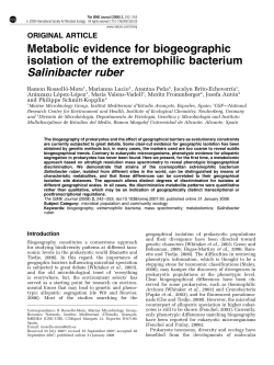 Metabolic evidence for biogeographic isolation of the