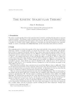 The Kinetic Molecular Theory