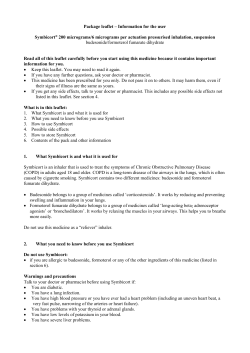 Symbicort, 200 micrograms/6 micrograms per actuation, pressurised
