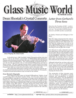 Dean Shostak`s Crystal Concerts Letter from Gerhard`s
