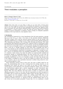 Thirst modulates a perception - Indiana University Bloomington