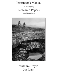 Instructor`s Manual t/a Research Papers, 12/e