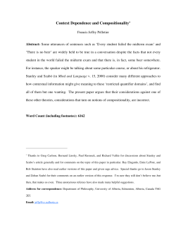 Context Dependence and Compositionality