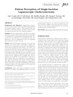 Patient Perception of Single-Incision Laparoscopic Cholecystectomy