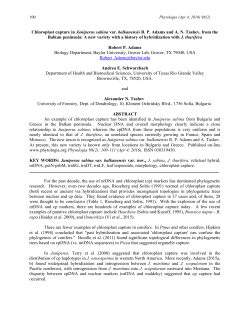 Adams, R. P., A. E. Schwarzbach and A. N. Tashev. Chloroplast