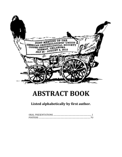 abstract book - 2015 AOU / COS Conference
