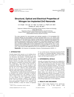 Structural, Optical and Electrical Properties of Nitrogen Ion