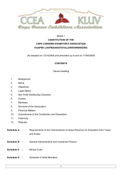 CCEA/KLUV Cape Career Exhibition Association Constitution