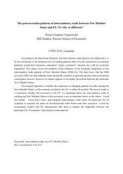 The post-accession patterns of intra-industry trade between
