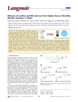 Mixtures of Lecithin and Bile Salt Can Form Highly Viscous