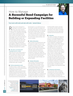 Managing a Successful Bond Campaign