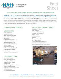 Press Release: HAH Emergency Services participation in RIMPAC